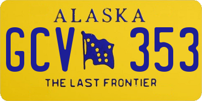 AK license plate GCV353