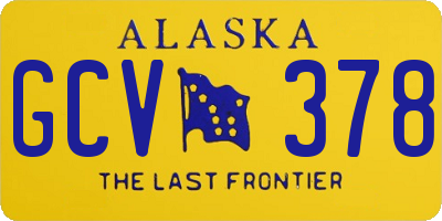 AK license plate GCV378