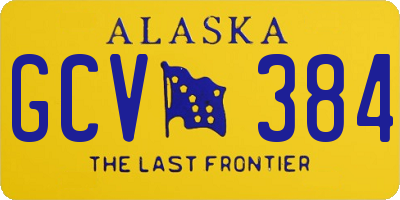 AK license plate GCV384