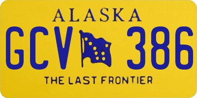 AK license plate GCV386