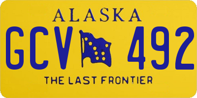 AK license plate GCV492