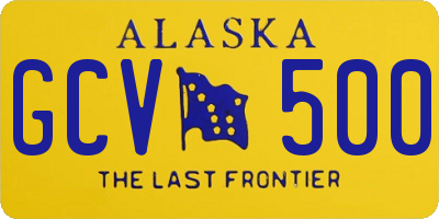 AK license plate GCV500