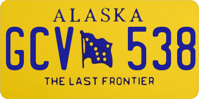 AK license plate GCV538