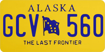 AK license plate GCV560