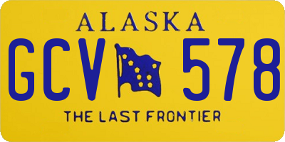 AK license plate GCV578