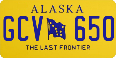 AK license plate GCV650