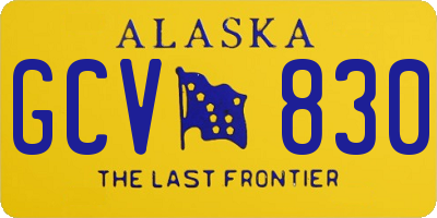AK license plate GCV830