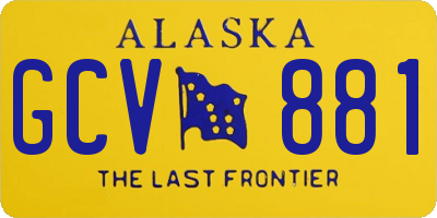 AK license plate GCV881