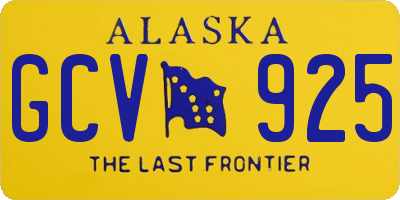AK license plate GCV925