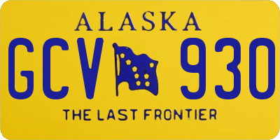 AK license plate GCV930