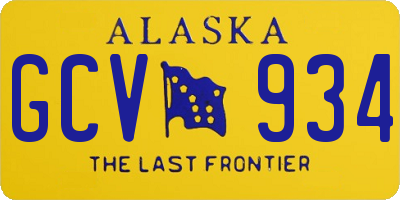 AK license plate GCV934