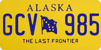 AK license plate GCV985