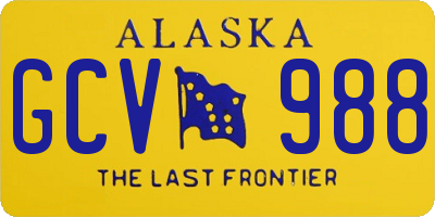 AK license plate GCV988