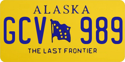 AK license plate GCV989