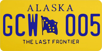 AK license plate GCW005