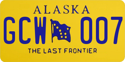 AK license plate GCW007