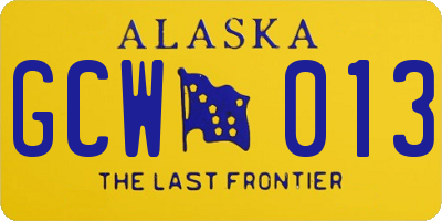 AK license plate GCW013