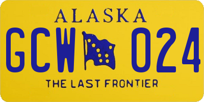 AK license plate GCW024