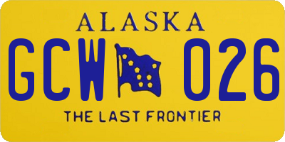 AK license plate GCW026