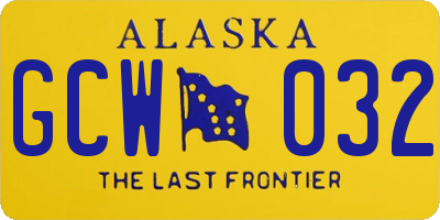 AK license plate GCW032