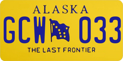 AK license plate GCW033