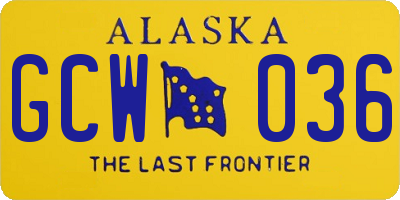 AK license plate GCW036