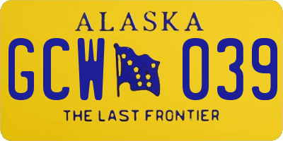 AK license plate GCW039