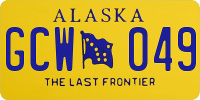 AK license plate GCW049
