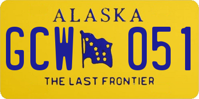 AK license plate GCW051