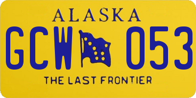 AK license plate GCW053