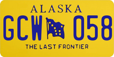 AK license plate GCW058