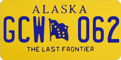 AK license plate GCW062
