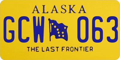 AK license plate GCW063