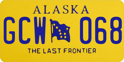 AK license plate GCW068