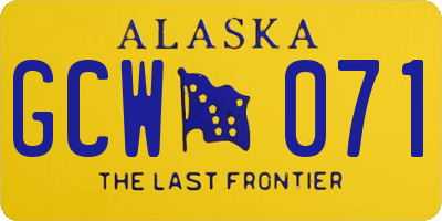 AK license plate GCW071