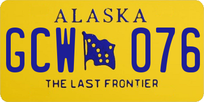 AK license plate GCW076