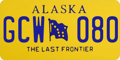 AK license plate GCW080