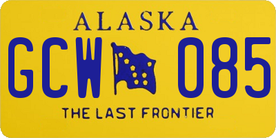 AK license plate GCW085