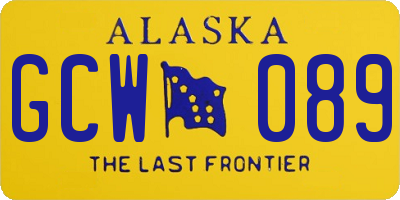 AK license plate GCW089