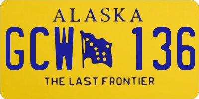 AK license plate GCW136