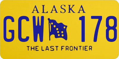 AK license plate GCW178