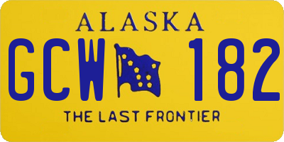 AK license plate GCW182