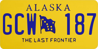 AK license plate GCW187