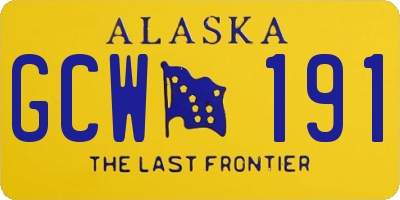 AK license plate GCW191