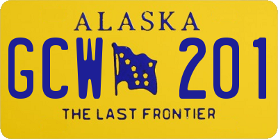 AK license plate GCW201