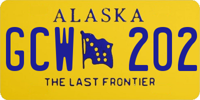 AK license plate GCW202