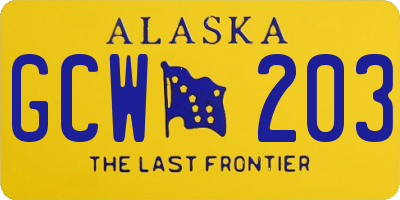 AK license plate GCW203