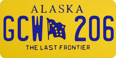 AK license plate GCW206