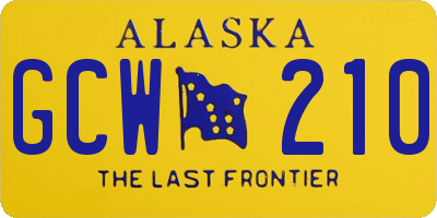 AK license plate GCW210