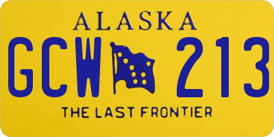 AK license plate GCW213